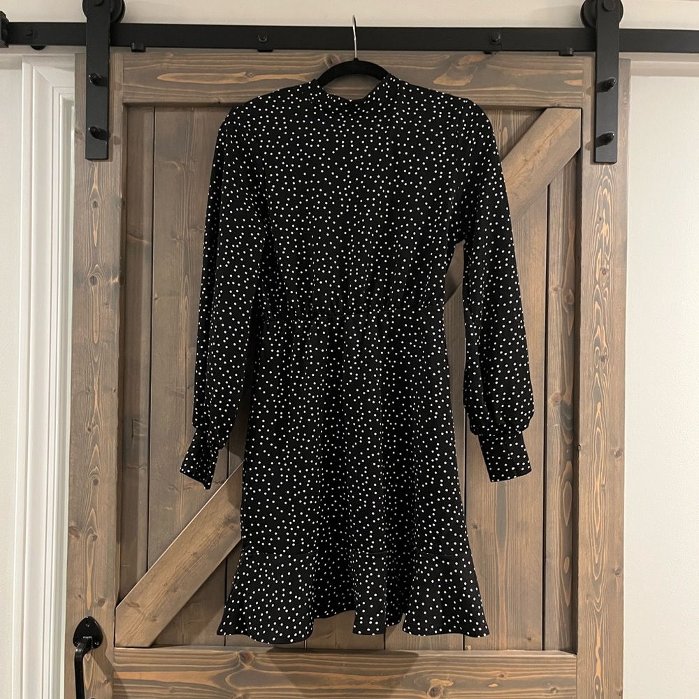 Black and White Polka-Dot Dress